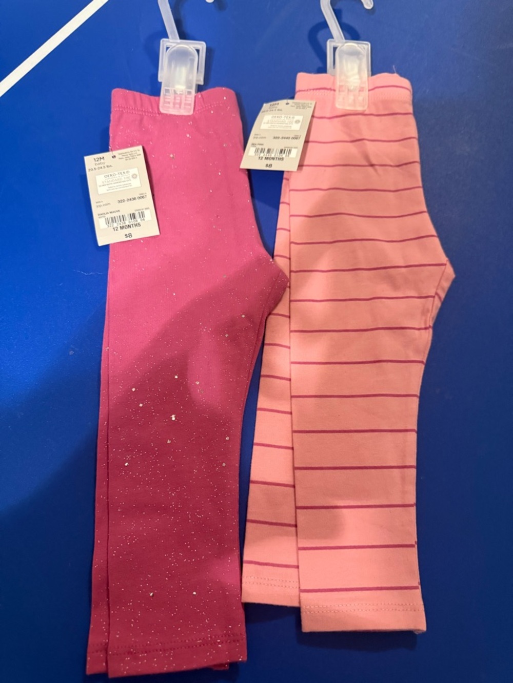 jcpenney Girls Pink & Light Pink Striped Leggings Set